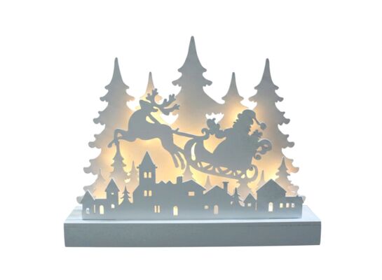 Figura ozdobna Mikołaj w saniach LED