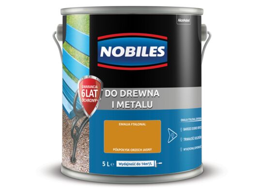 Farba ftalowa Do Drewna i Metalu Ftalonal Orzech Jasny 5 l Nobiles