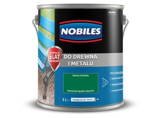 Farba ftalowa Do Drewna i Metalu Ftalonal Zielony Soczysty 5 l Nobiles