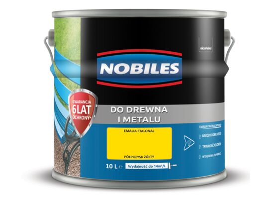 Farba ftalowa Do Drewna i Metalu Ftalonal Żółty 10 l Nobiles