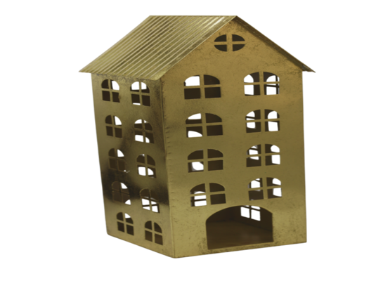 Domek metalowy złoty mały 43 cm