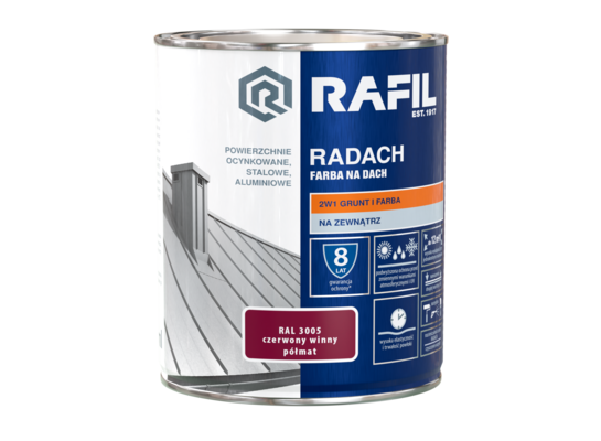 Farba na dach Radach czerwony winny 0,75 l