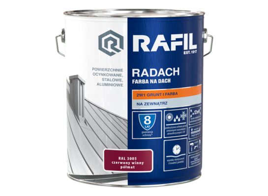 Farba na dach Radach czerwony winny 10 l