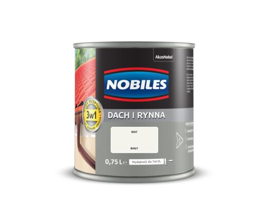 Farba akrylowa Dach i Rynna Biały 0,75 l Nobiles