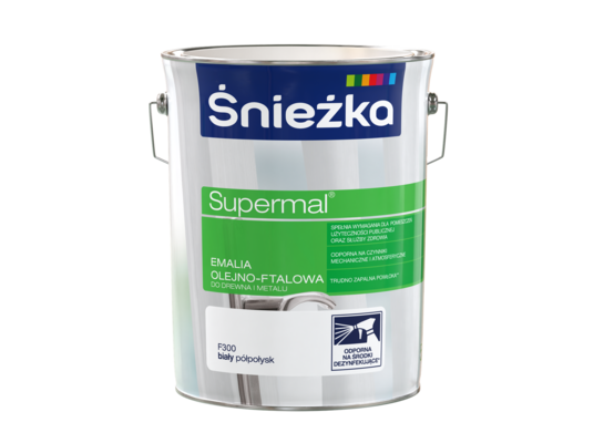 Farba emaliowa olejno-ftalowa Supermal półpołysk biały F300 5 l