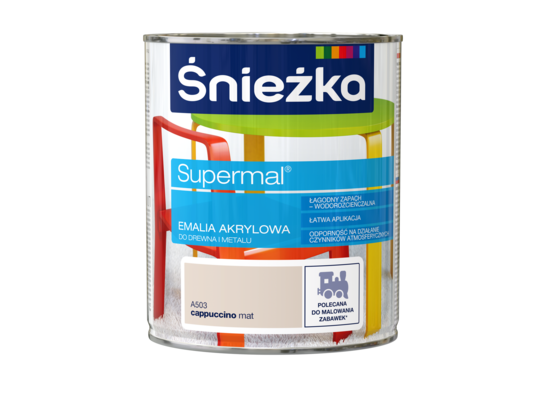 Farba emaliowa Supermal akrylowy A503 Cappuccino mat 0,8 l Śnieżka