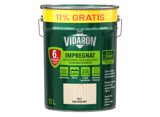 Impregnat Powłokotwórczy Ochronno-Dekoracyjny Dąb bielony V17 10 l VIDARON
