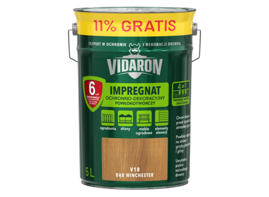 Impregnat Powłokotwórczy Ochronno-Dekoracyjny dąb winchester V18 5 l VIDARON