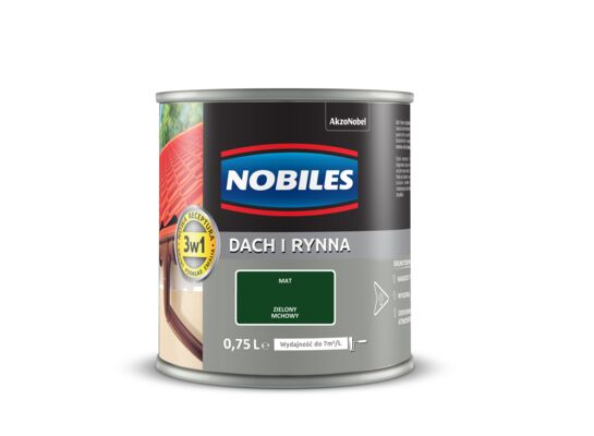 Farba akrylowa Dach i Rynna Zielony Mchowy 0,75 l Nobiles
