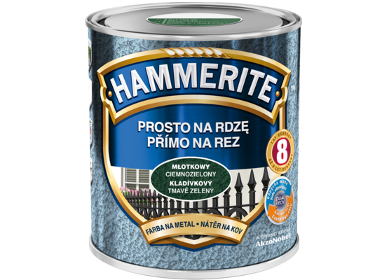 Farba Prosto Na Rdzę Ciemnozielony Młotkowy 2,5 l Hammerite