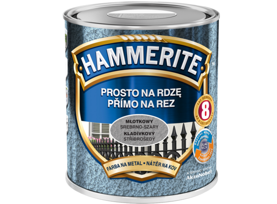 Farba Prosto Na Rdzę Srebrno-Szary Młotkowy 2,5 l Hammerite
