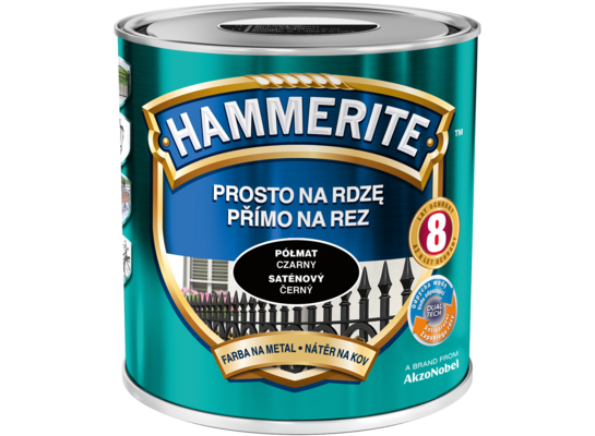 Farba Prosto Na Rdzę Czarny Półmat 2,5 l Hammerite
