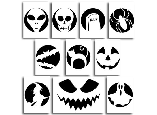 Szablony do dyni halloweenowej 10 szt.