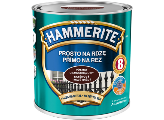Farba Prosto Na Rdzę Ciemnobrązowy Półmat 2,5 l Hammerite