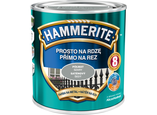 Farba Prosto Na Rdzę Szary Półmat 2,5 l Hammerite