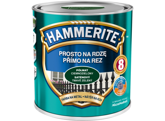 Farba Prosto Na Rdzę Ciemnozielony Półmat 2,5 l Hammerite