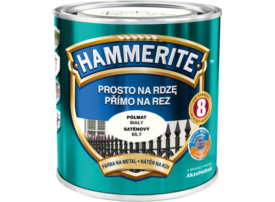 Farba Prosto Na Rdzę Biały Półmat 2,5 l Hammerite
