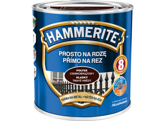 Farba Prosto Na Rdzę Ciemnobrązowy Połysk 0,25 l Hammerite