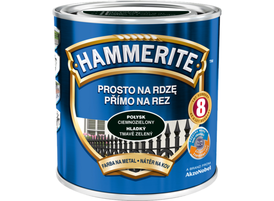 Farba Prosto Na Rdzę Ciemnozielony Połysk 2,5 l Hammerite