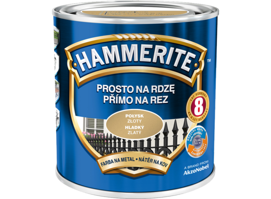 Farba Prosto Na Rdzę Złoty Połysk 2,5 l Hammerite