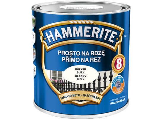 Farba Prosto Na Rdzę Biały Połysk 2,5 l Hammerite