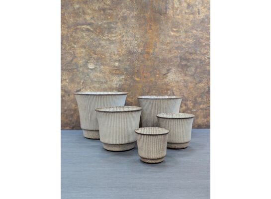 Donica metalowa MAIDSON POT śr. 20 cm wys. 17 cm beżowy