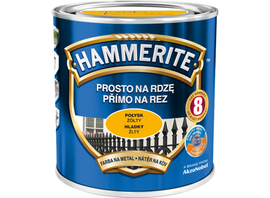 Farba Prosto Na Rdzę Żółty Połysk 0,25 l Hammerite