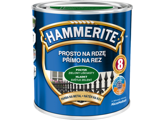 Farba Prosto Na Rdzę Zielony liściasty Połysk 2,5 l Hammerite
