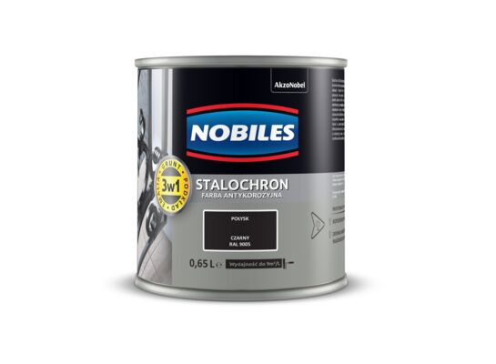 Farba Nobiles Stalochron Czarny RAL 9005 0,65 l