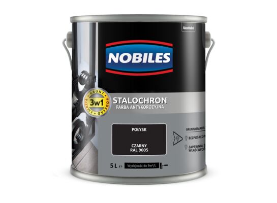 Farba Nobiles Stalochron Czarny RAL 9005 5 l
