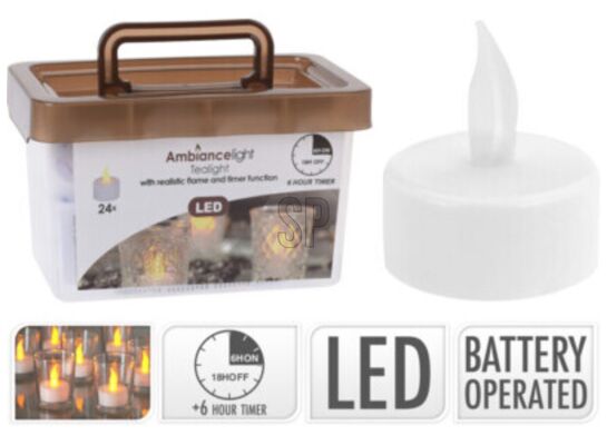 Zestaw świeczek tealight led 24 szt.