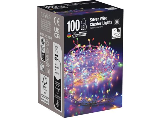 Łańcuch świetlny 100 cm Multi Cluster wielokolorowy