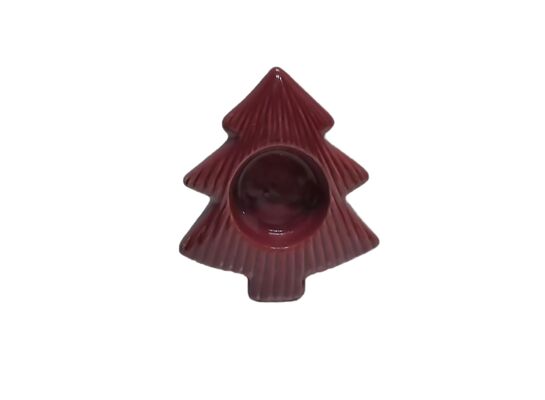 Ceramiczna podstawka pod świeczkę 11,5 x 2,8 cm czerwony