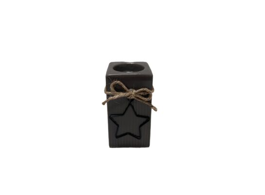 Świecznik ceramiczny 6,5 x 12 cm szary