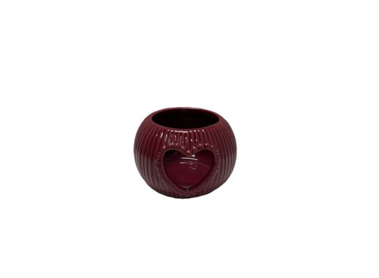 Świecznik ceramiczny 9,5 x 6,5 cm czerwony