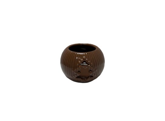 Świecznik ceramiczny 9,5 x 6,5 cm brązowy