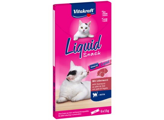 Przysmak dla kota Cat Liquid Snack 6 x 15 g wątróbka/biotyna Vitakraft