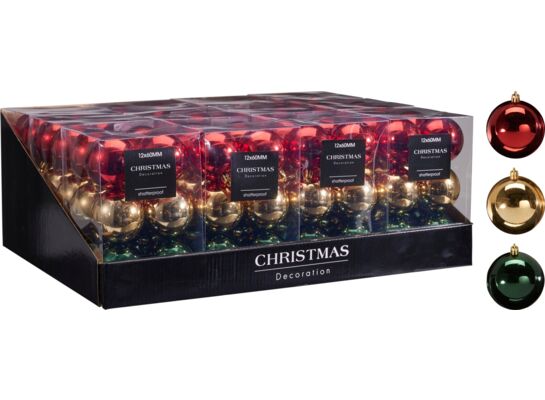 Zestaw bombek choinkowych 12 szt. 60 mm UK Xmas