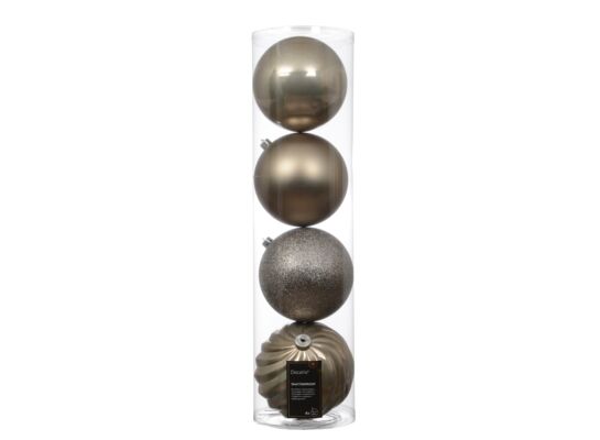 Bombki plastikowe mix śr. 14 cm przydymiony 4 szt.