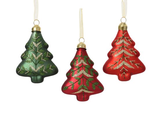 Bombka szklana choinka mix 3 kolorów