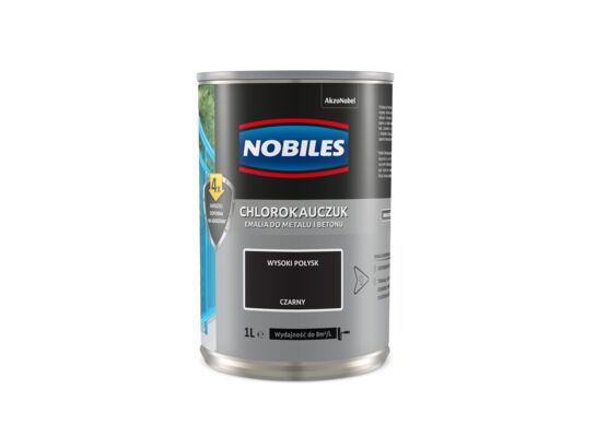 Farba chlorokauczukowa Chlorokauczuk Czarny 1 l Nobiles