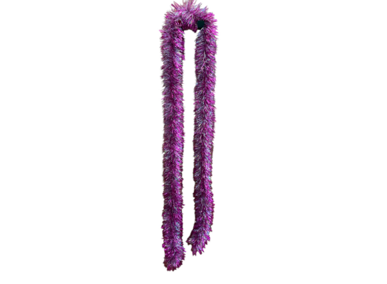 Łańcuch choinkowy różowo-srebrny 10 cm x 3 m