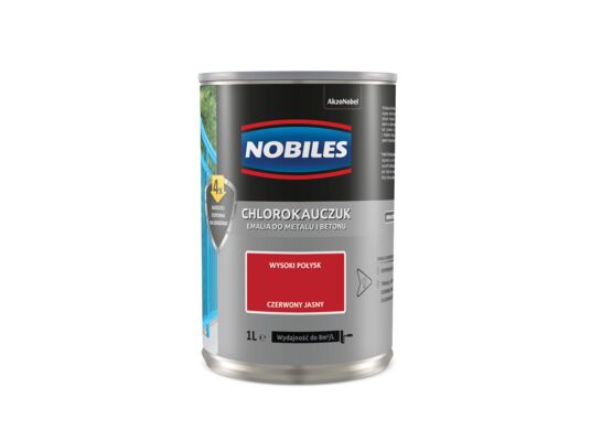 Farba chlorokauczukowa Chlorokauczuk Czerwony Jasny 1 l Nobiles