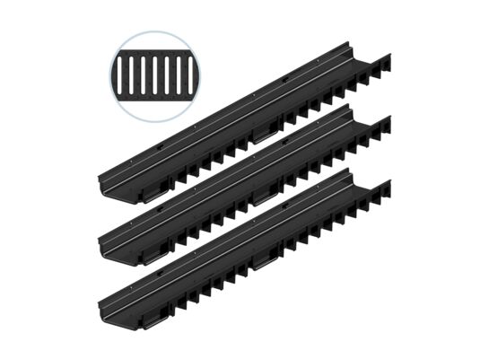 Zestaw kanał 5 x 100 cm Plastic Channel 3 sztuki ruszt tworzywo sztuczne A15 ACO