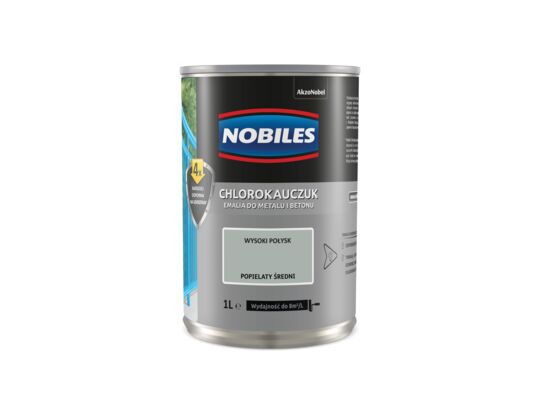 Farba chlorokauczukowa Chlorokauczuk Popielaty Średni 1 l Nobiles