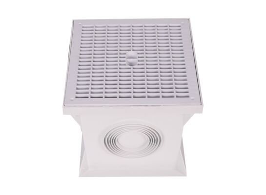 Studzienka odpływowa Mufle SUOLO Compact 300 x 300 mm PP z rusztem jasnoszary