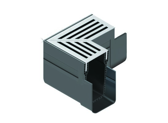 Narożnik SLIMLINE PVC z rusztem aluminiowym anodowanym na kolor srebrny ACO