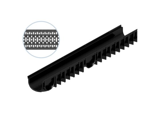 Kanał H90 1 m Easyline czarny ruszt MANHATTAN tworzywo sztuczne PP-GF 7mm B125 ACO