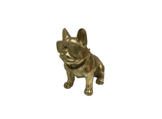 Figura ozdobna buldog 20 cm złoty