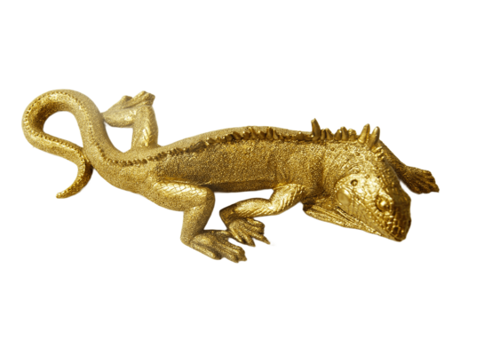 Figura ozdobna jaszczurka 6 cm złoty